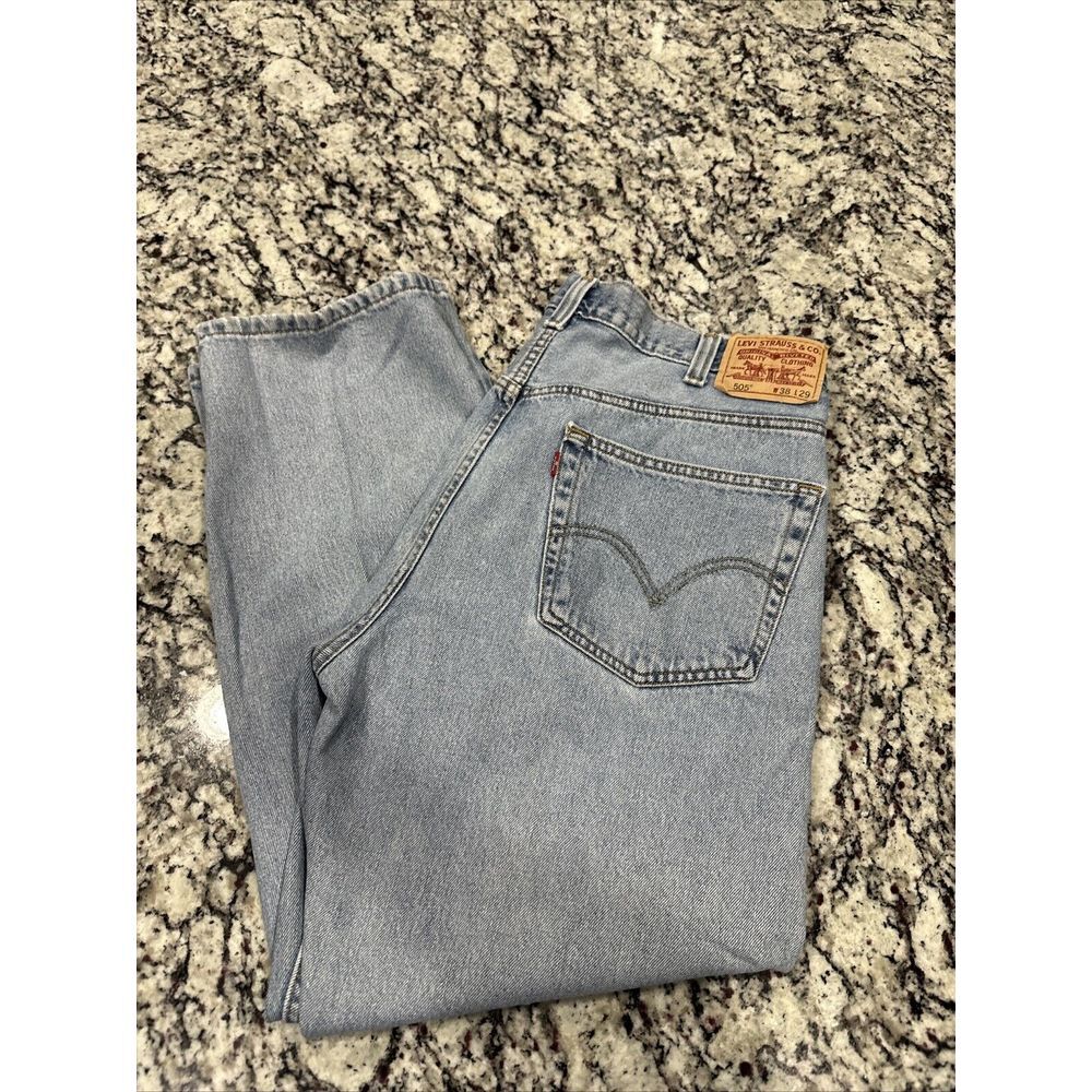 Levi's Mens 505 Regular Fit Straight Leg Blue Denim Jeans Med Wash Size38x29
